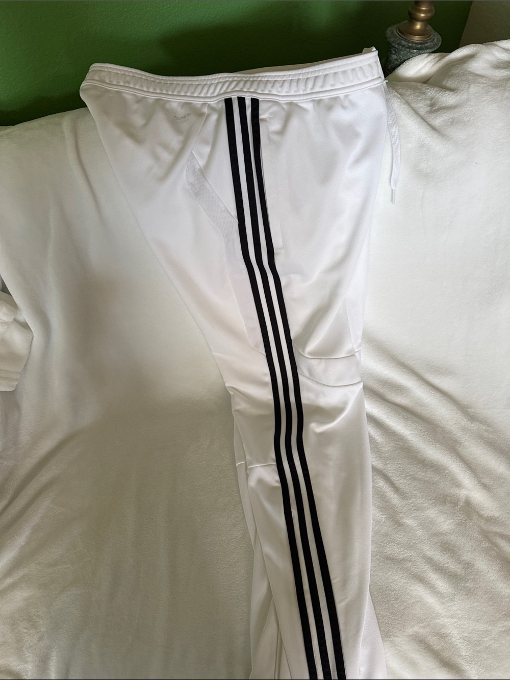 adidas White Joggers with Black Side Stripes - Picture 3 of 4